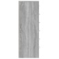 vidaXL Aparador con 6 cajones contrachapado gris Sonoma 50x34x96 cm