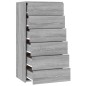 vidaXL Aparador con 6 cajones contrachapado gris Sonoma 50x34x96 cm