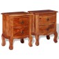 vidaXL Mesitas de noche con cajones 2 uds madera maciza de acacia vidaXL Mesitas de noche con cajones 2 uds madera maciza de acacia