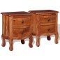 vidaXL Mesitas de noche con cajones 2 uds madera maciza de acacia vidaXL Mesitas de noche con cajones 2 uds madera maciza de acacia