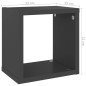 vidaXL Estantes cubo de pared 4 unidades gris 22x15x22 cm vidaXL Estantes cubo de pared 4 unidades gris 22x15x22 cm