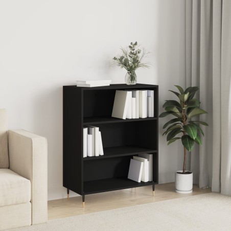 vidaXL Estantería madera de ingeniería negro 69,5x32,5x90 cm