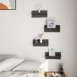 vidaXL Estantes de pared 4 unidades gris brillo 40x11,5x18 cm vidaXL Estantes de pared 4 unidades gris brillo 40x11,5x18 cm