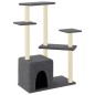vidaXL Rascador para gatos con postes de sisal gris oscuro 107,5 cm vidaXL Rascador para gatos con postes de sisal gris oscuro 107,5 cm