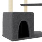 vidaXL Rascador para gatos con postes de sisal gris oscuro 107,5 cm vidaXL Rascador para gatos con postes de sisal gris oscuro 107,5 cm