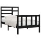 vidaXL Estructura de cama madera maciza de pino negro 100x200 cm vidaXL Estructura de cama madera maciza de pino negro 100x200 cm
