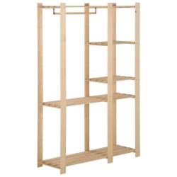 vidaXL Perchero de ropa de madera maciza de pino 110x38x170 cm 