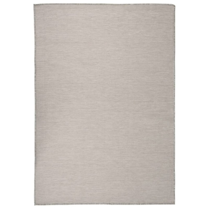 vidaXL Alfombra de exterior de tejido plano gris taupe 140x200 cm