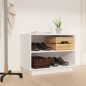 vidaXL Armario zapatero de madera maciza de pino blanco 60x34x45 cm