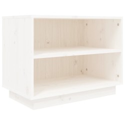vidaXL Armario zapatero de madera maciza de pino blanco 60x34x45 cm