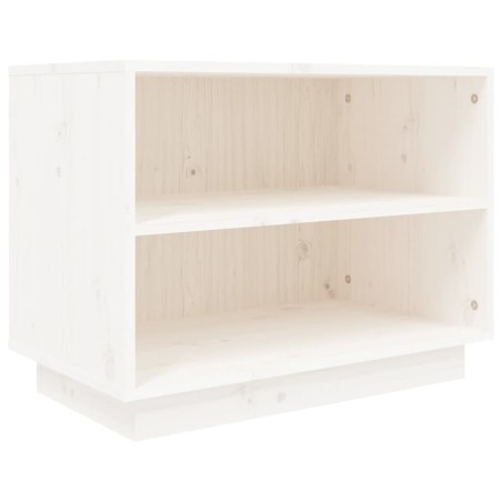 vidaXL Armario zapatero de madera maciza de pino blanco 60x34x45 cm