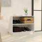 vidaXL Armario zapatero de madera maciza de pino blanco 60x34x45 cm