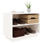 vidaXL Armario zapatero de madera maciza de pino blanco 60x34x45 cm