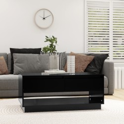 vidaXL Mesa de centro madera contrachapada negro 102,5x55x44 cm