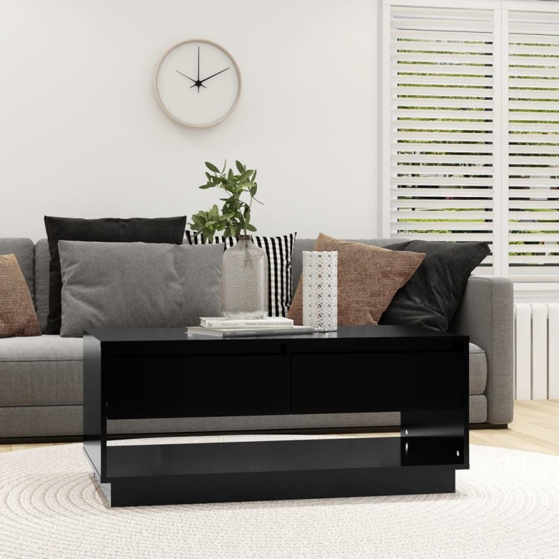 vidaXL Mesa de centro madera contrachapada negro 102,5x55x44 cm vidaXL Mesa de centro madera contrachapada negro 102,5x55x44 cm