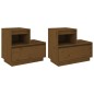 vidaXL Mesitas de noche 2 uds madera de pino marrón miel 60x34x51 cm