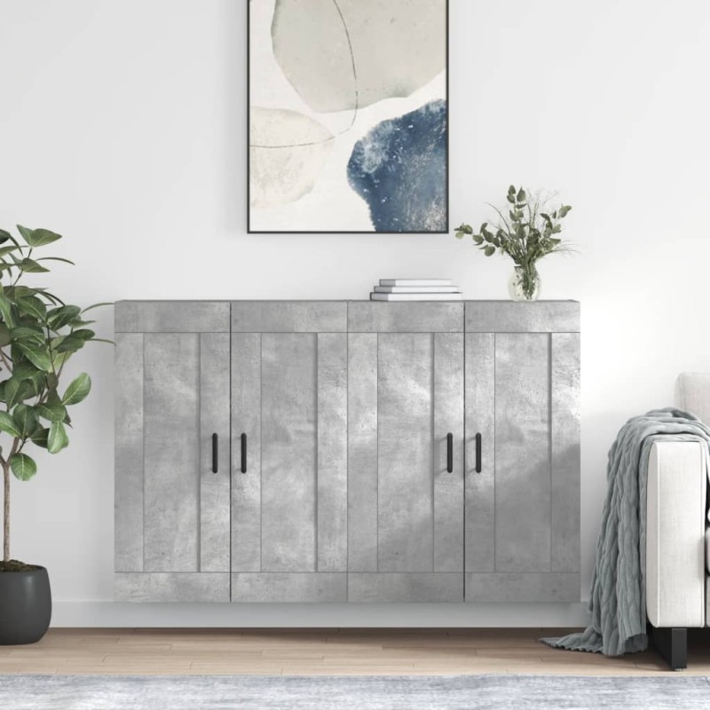 vidaXL Armarios de pared 2 uds madera de ingeniería gris hormigón vidaXL Armarios de pared 2 uds madera de ingeniería gris hormigón