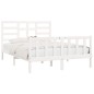 vidaXL Estructura de cama de madera maciza de pino blanco 160x200 cm vidaXL Estructura de cama de madera maciza de pino blanco 160x200 cm