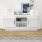 vidaXL Mueble de TV madera contrachapada blanco brillo 102x35x45 cm vidaXL Mueble de TV madera contrachapada blanco brillo 102x35x45 cm