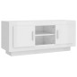 vidaXL Mueble de TV madera contrachapada blanco brillo 102x35x45 cm vidaXL Mueble de TV madera contrachapada blanco brillo 102x35x45 cm