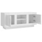 vidaXL Mueble de TV madera contrachapada blanco brillo 102x35x45 cm vidaXL Mueble de TV madera contrachapada blanco brillo 102x35x45 cm