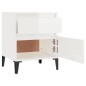 vidaXL Mesita de noche blanco brillante 40x35x50 cm