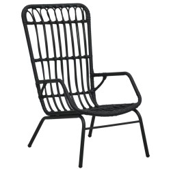 vidaXL Silla de jardín de ratán sintético negro