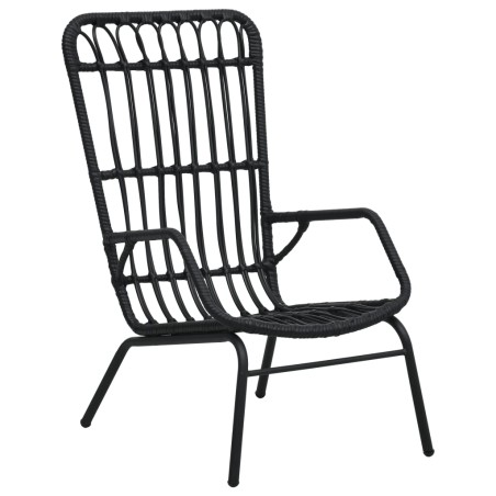 vidaXL Silla de jardín de ratán sintético negro