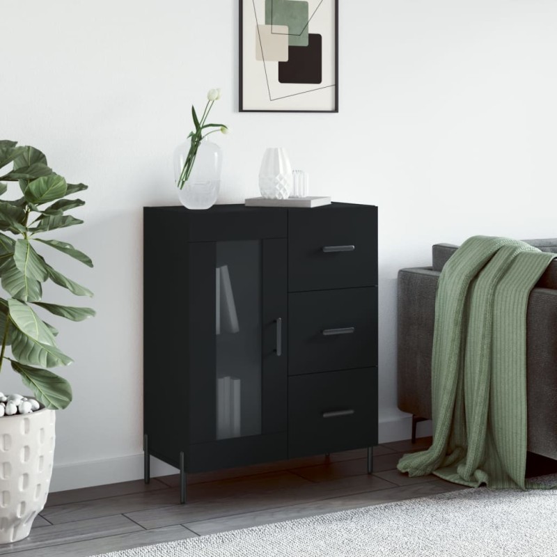 vidaXL Aparador de madera de ingeniería negro 69,5x34x90 cm vidaXL Aparador de madera de ingeniería negro 69,5x34x90 cm