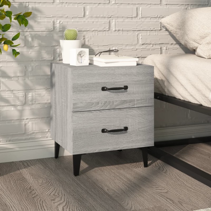 vidaXL Mesita de noche gris sonoma 40x35x47,5 cm vidaXL Mesita de noche gris sonoma 40x35x47,5 cm