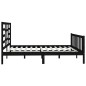 vidaXL Estructura de cama de madera maciza negra Super King 180x200 cm