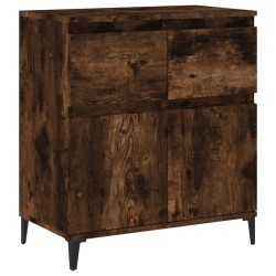 vidaXL Aparador madera contrachapada color roble ahumado 60x35x70 cm