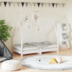 vidaXL Estructura de cama para niños madera de pino blanco 70x140 cm