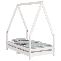vidaXL Estructura de cama para niños madera de pino blanco 70x140 cm