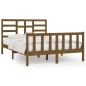 vidaXL Estructura de cama de madera maciza marrón miel 120x200 cm
