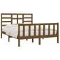vidaXL Estructura de cama de madera maciza marrón miel 120x200 cm