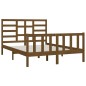vidaXL Estructura de cama de madera maciza marrón miel 120x200 cm