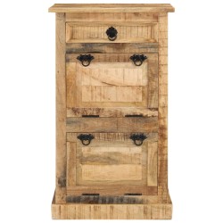 vidaXL Zapatero de 4 niveles con cajón madera de mango rugosa