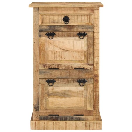 vidaXL Zapatero de 4 niveles con cajón madera de mango rugosa