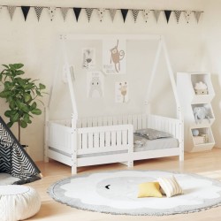 vidaXL Estructura de cama para niños madera de pino blanco 70x140 cm