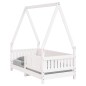 vidaXL Estructura de cama para niños madera de pino blanco 70x140 cm vidaXL Estructura de cama para niños madera de pino blanco 70x140 cm