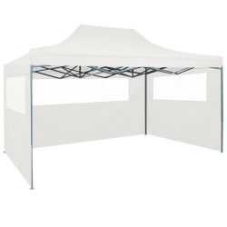 vidaXL Carpa plegable para celebraciones con 3 paredes blanco 3x4,5 m
