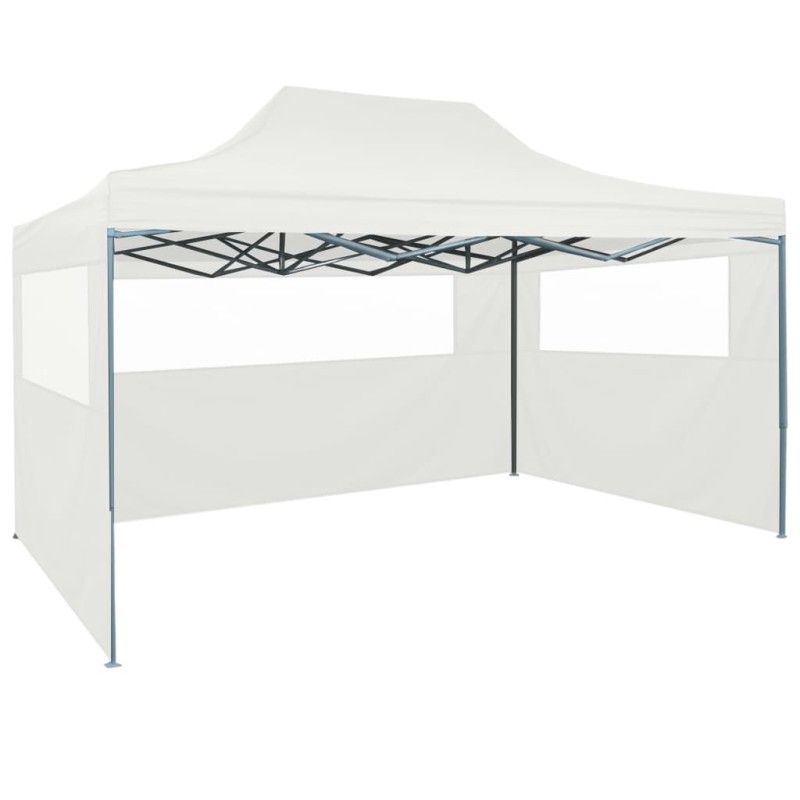 vidaXL Carpa plegable para celebraciones con 3 paredes blanco 3x4,5 m vidaXL Carpa plegable para celebraciones con 3 paredes blanco 3x4,5 m