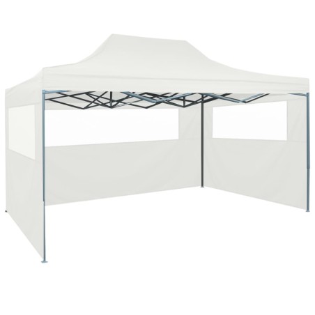 vidaXL Carpa plegable para celebraciones con 3 paredes blanco 3x4,5 m