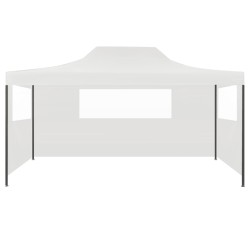 vidaXL Carpa plegable para celebraciones con 3 paredes blanco 3x4,5 m