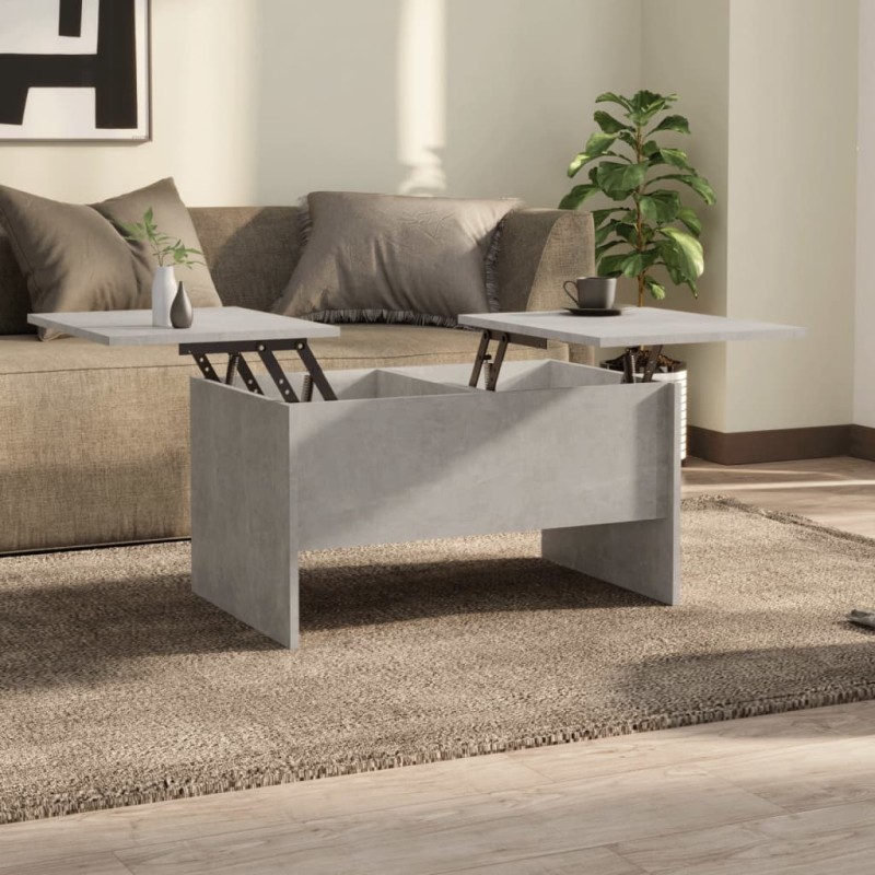 vidaXL Mesa de centro madera contrachapada gris hormigón 80x50x42,5 cm vidaXL Mesa de centro madera contrachapada gris hormigón 80x50x42,5 cm