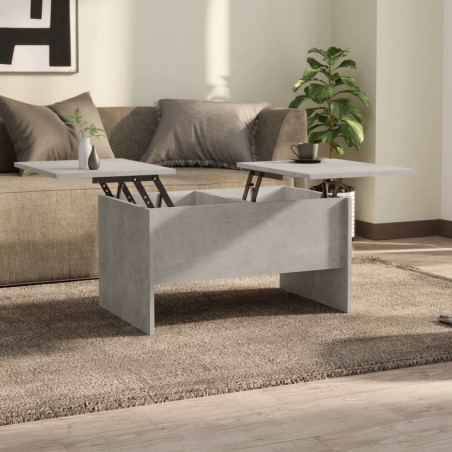 vidaXL Mesa de centro madera contrachapada gris hormigón 80x50x42,5 cm
