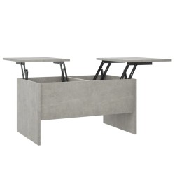 vidaXL Mesa de centro madera contrachapada gris hormigón 80x50x42,5 cm