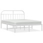 vidaXL Estructura de cama con cabecero metal blanca 140x200 cm vidaXL Estructura de cama con cabecero metal blanca 140x200 cm