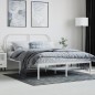 vidaXL Estructura de cama con cabecero metal blanca 140x200 cm vidaXL Estructura de cama con cabecero metal blanca 140x200 cm